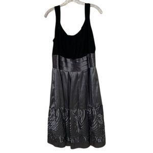 R&M Richards Black & Silver Cocktail Dress Women Size 18W Soutache Trim